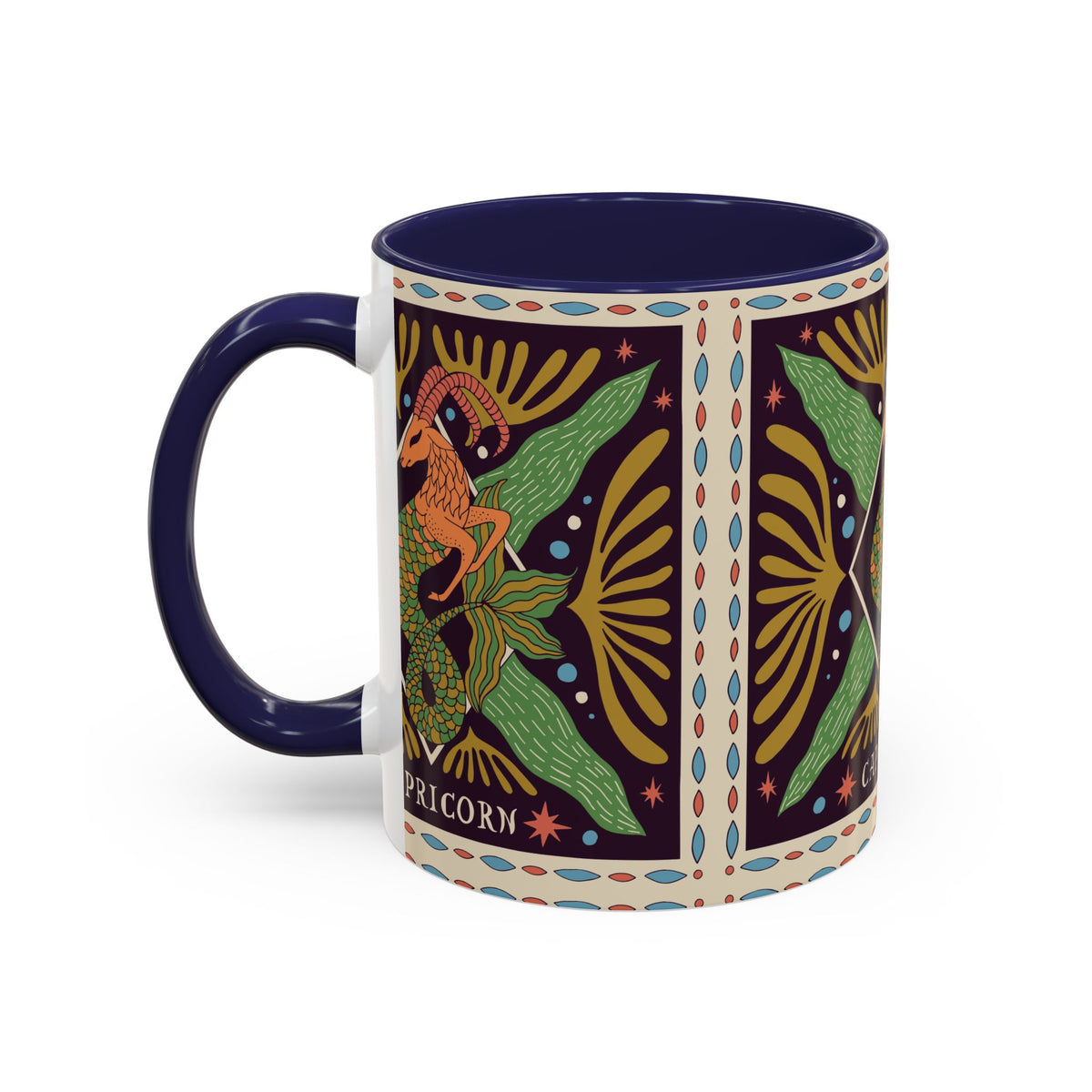 Colorful Capricorn Mug, Custom Ceramic Coffee Cup 11oz & 15oz Zodiac Design - Ira World Art LLC