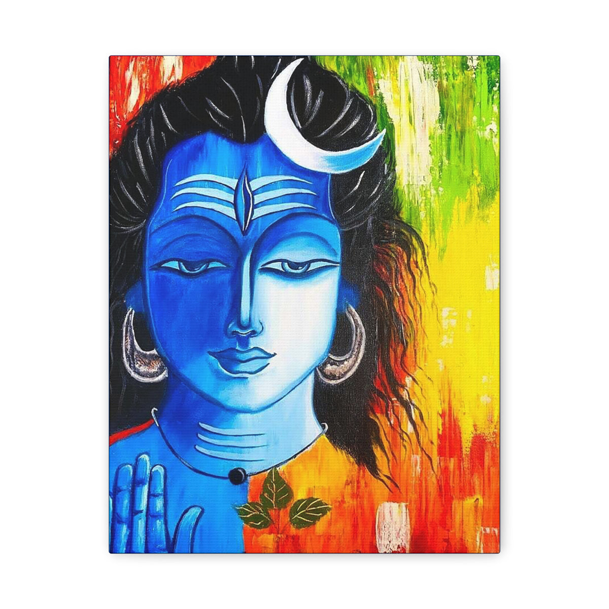 Divine Reverie: Lord Shiva Acrylic Painting on Canvas Print - Ira World Art LLC