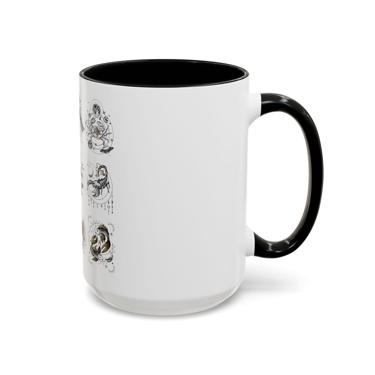 Zodiac Accent Ceramic Coffee Mug with Vibrant Horoscope Design 11oz & 15oz - Ira World Art LLC