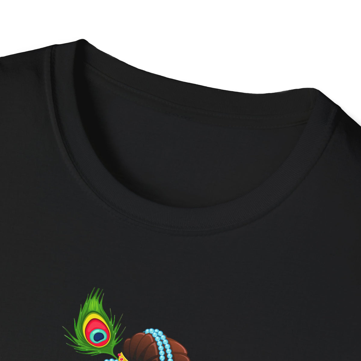 Krishna with Cow Unisex Softstyle T-Shirt, Hindu God Tee, Spiritual Apparel, Religious Graphic Shirt, Indian Mythology Top - Ira World Art LLC