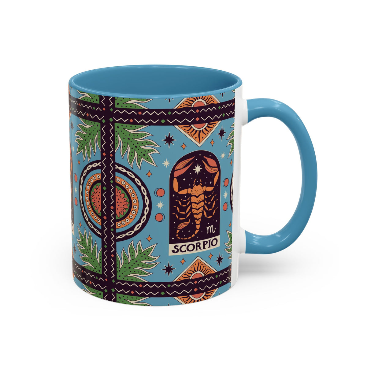 Colorful Scorpio Zodiac Ceramic Mug, Custom 11oz & 15oz Coffee Cup Design - Ira World Art LLC