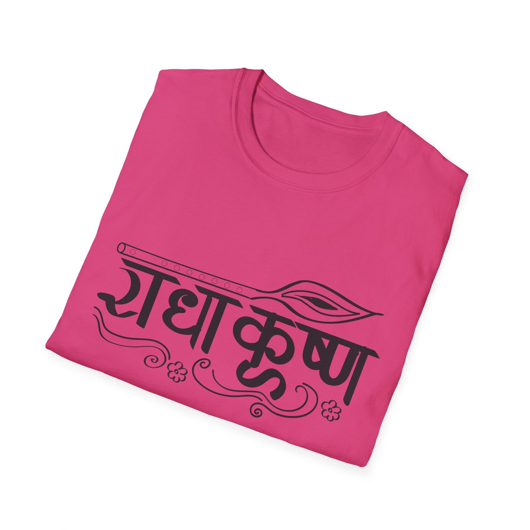 Radha Krishna Unisex T-Shirt, Hindu Deity Tee, Spiritual Printed Shirt, Yoga Apparel, Boho Top, Festival Clothing - Ira World Art LLC