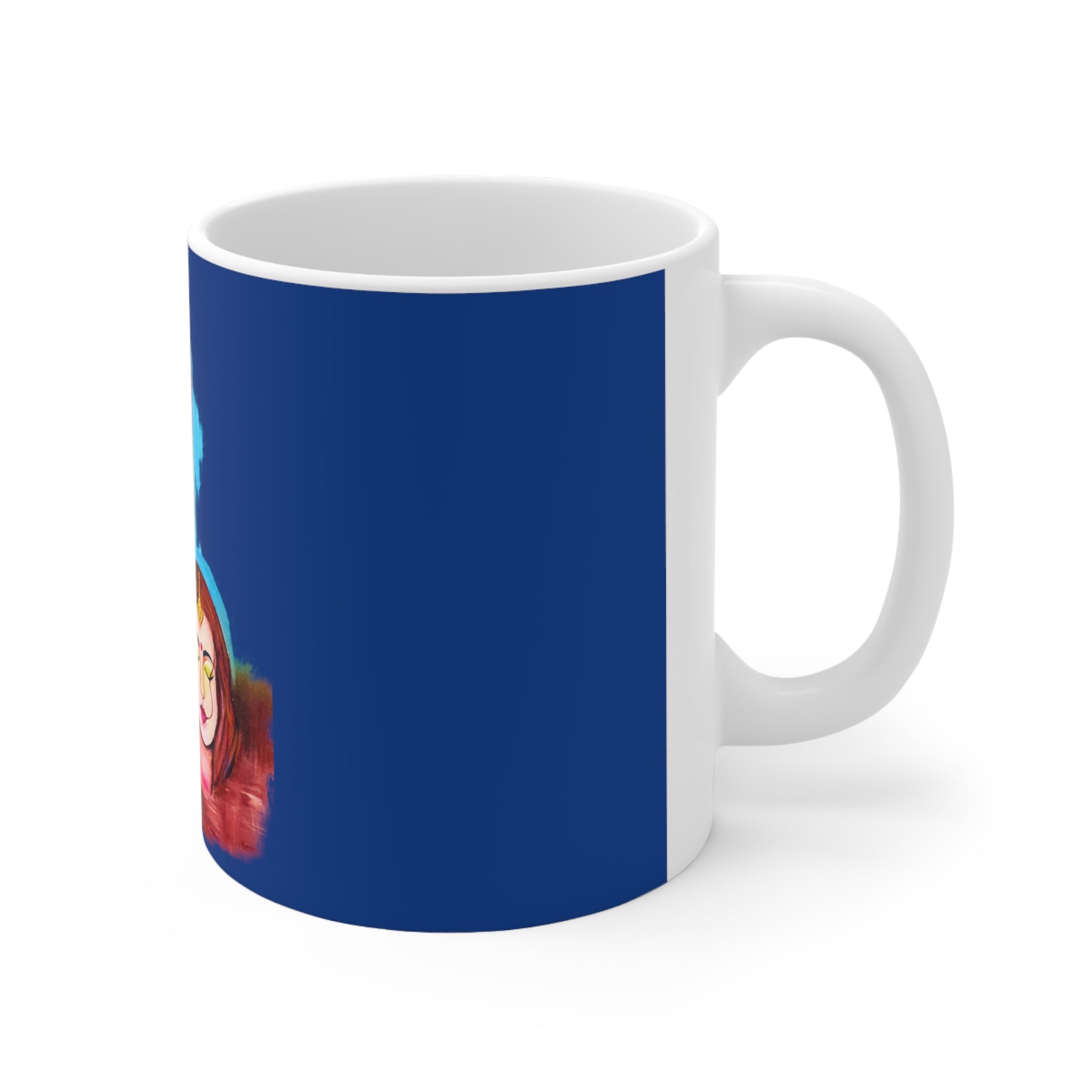 Radha Krishna Ceramic Coffee Mug 11oz, Love Gift, Aesthetic Cup - Ira World Art LLC