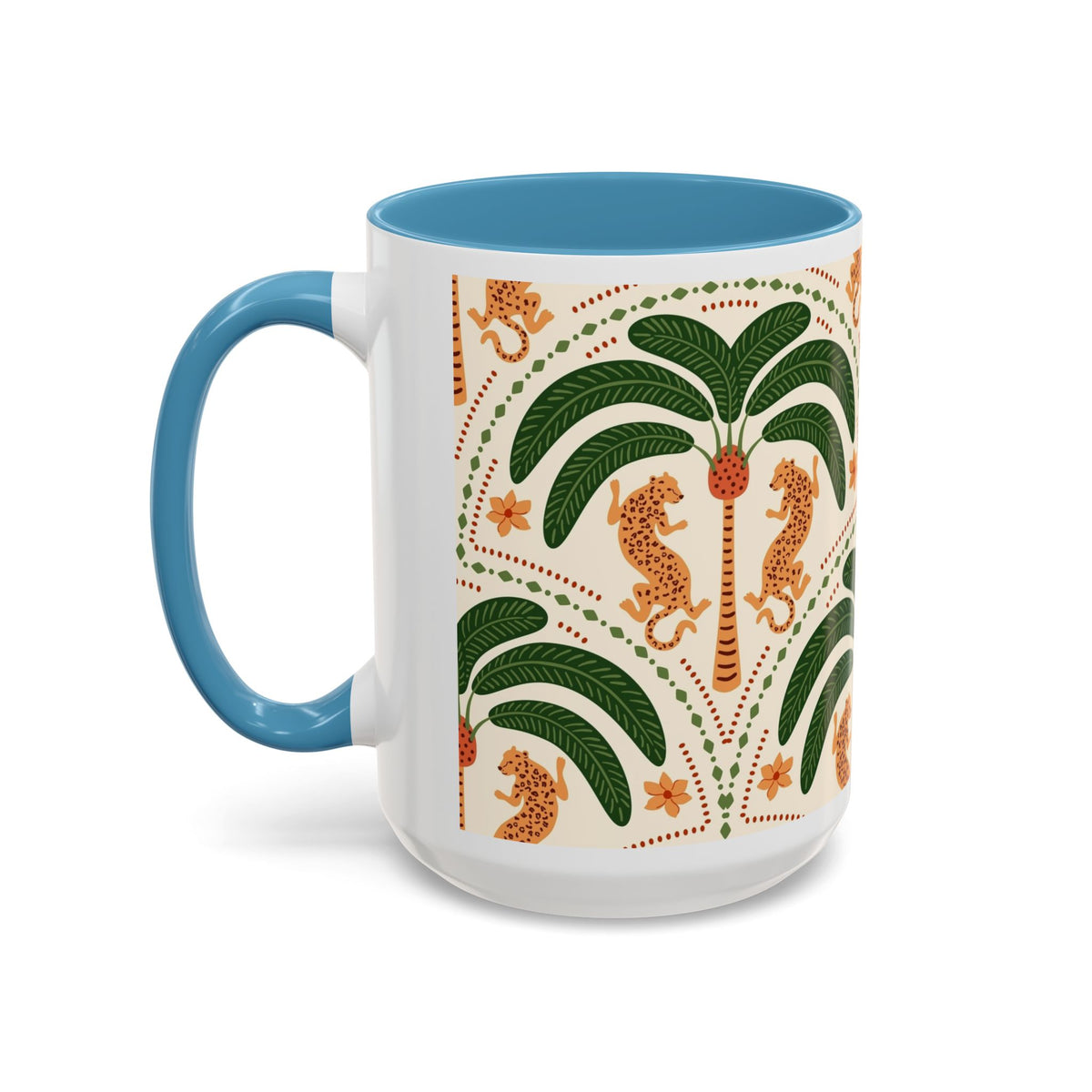 Tropical Ceramic Coffee Mug with Colorful Floral Design, 11oz & 15oz - Ira World Art LLC