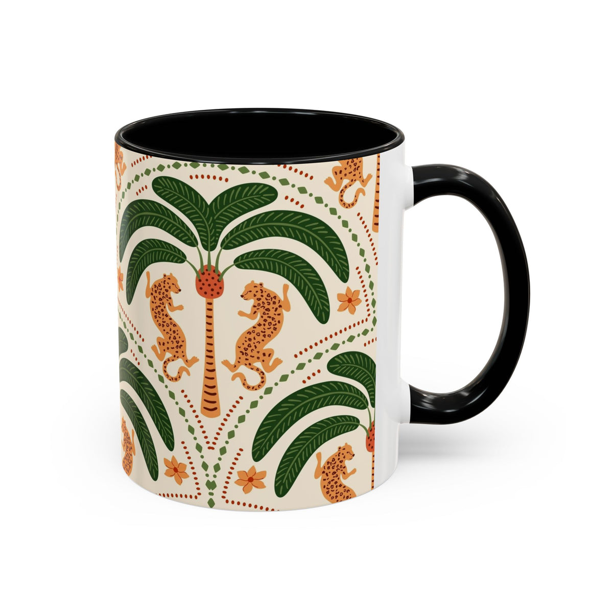 Tropical Ceramic Coffee Mug with Colorful Floral Design, 11oz & 15oz - Ira World Art LLC