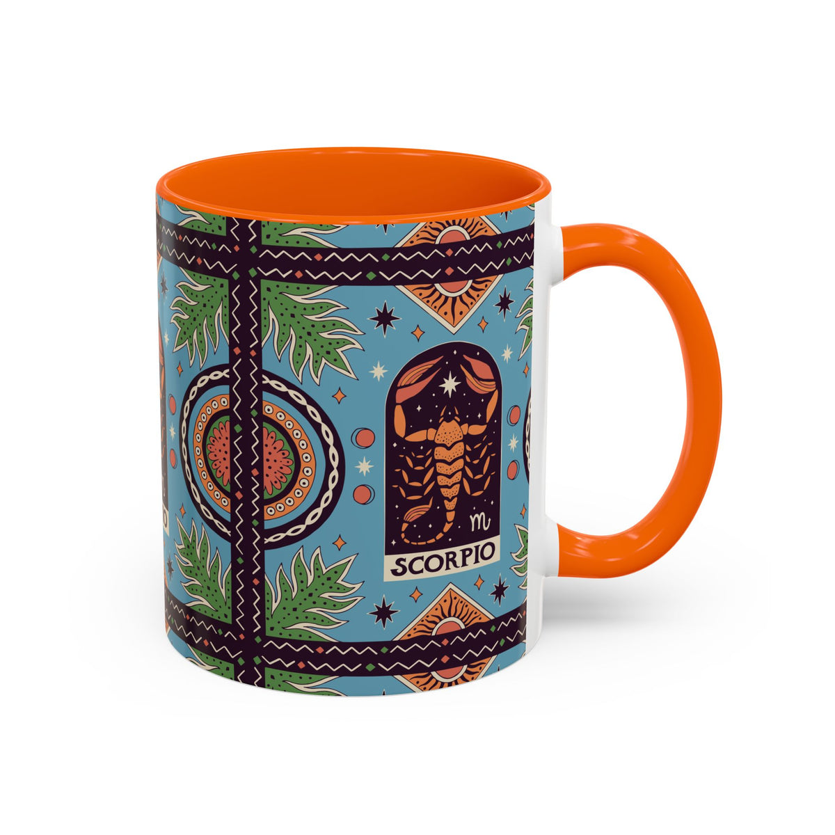 Colorful Scorpio Zodiac Ceramic Mug, Custom 11oz & 15oz Coffee Cup Design - Ira World Art LLC