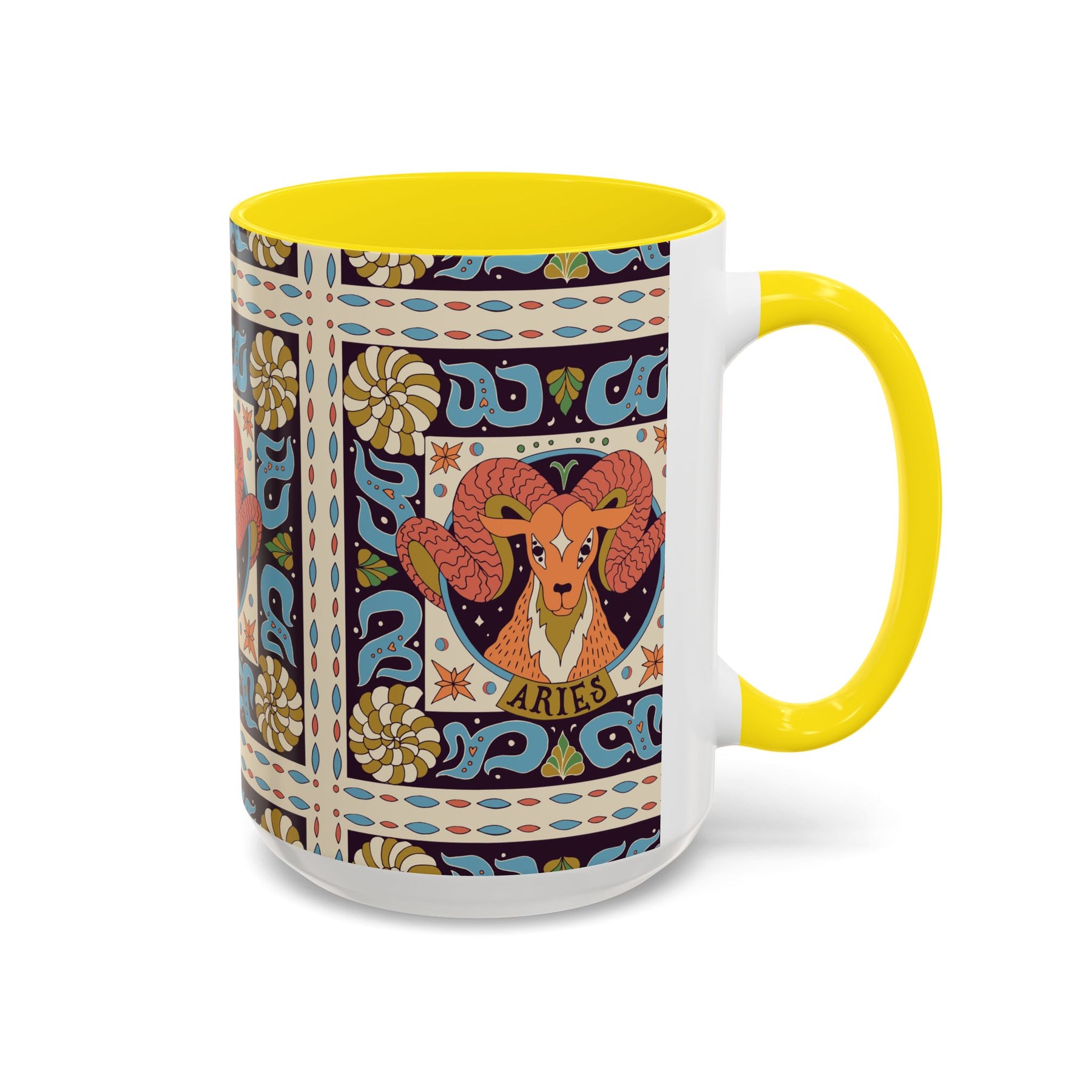 Colorful Capricorn Coffee Mug, Custom Ceramic 11oz & 15oz Zodiac Design - Ira World Art LLC