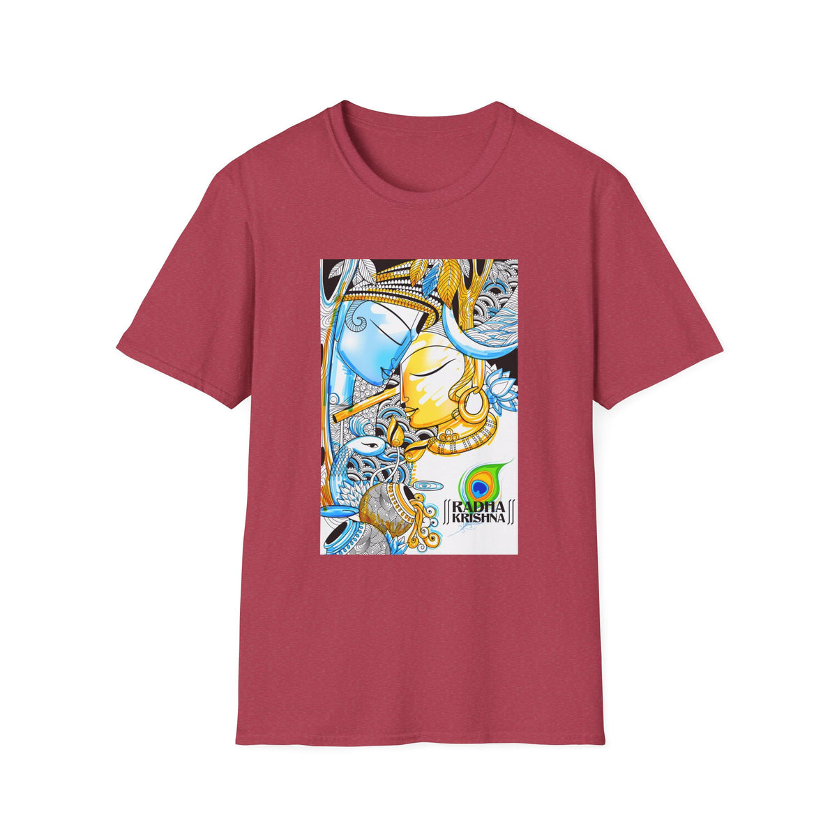 Radha Krishna Unisex T-Shirt, Spiritual Tee, Hindu Deity Shirt, Religious Gift, Meditation Top - Ira World Art LLC