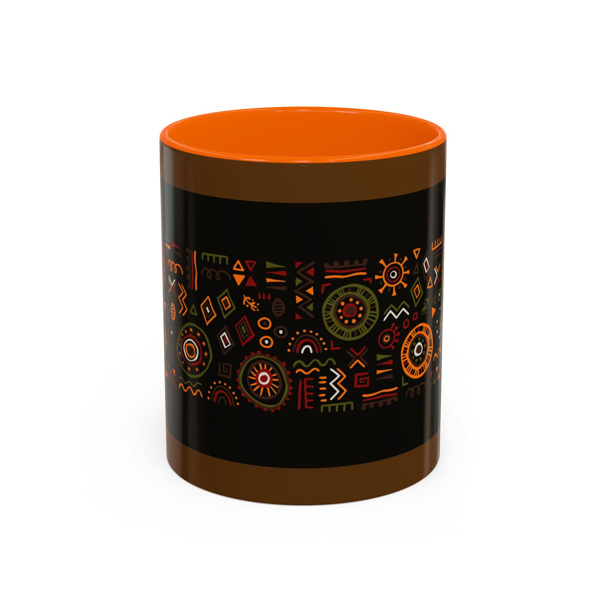 Tribal Ceramic Coffee Mug, Afrocentric Colorful Design, Custom 11oz & 15oz - Ira World Art LLC