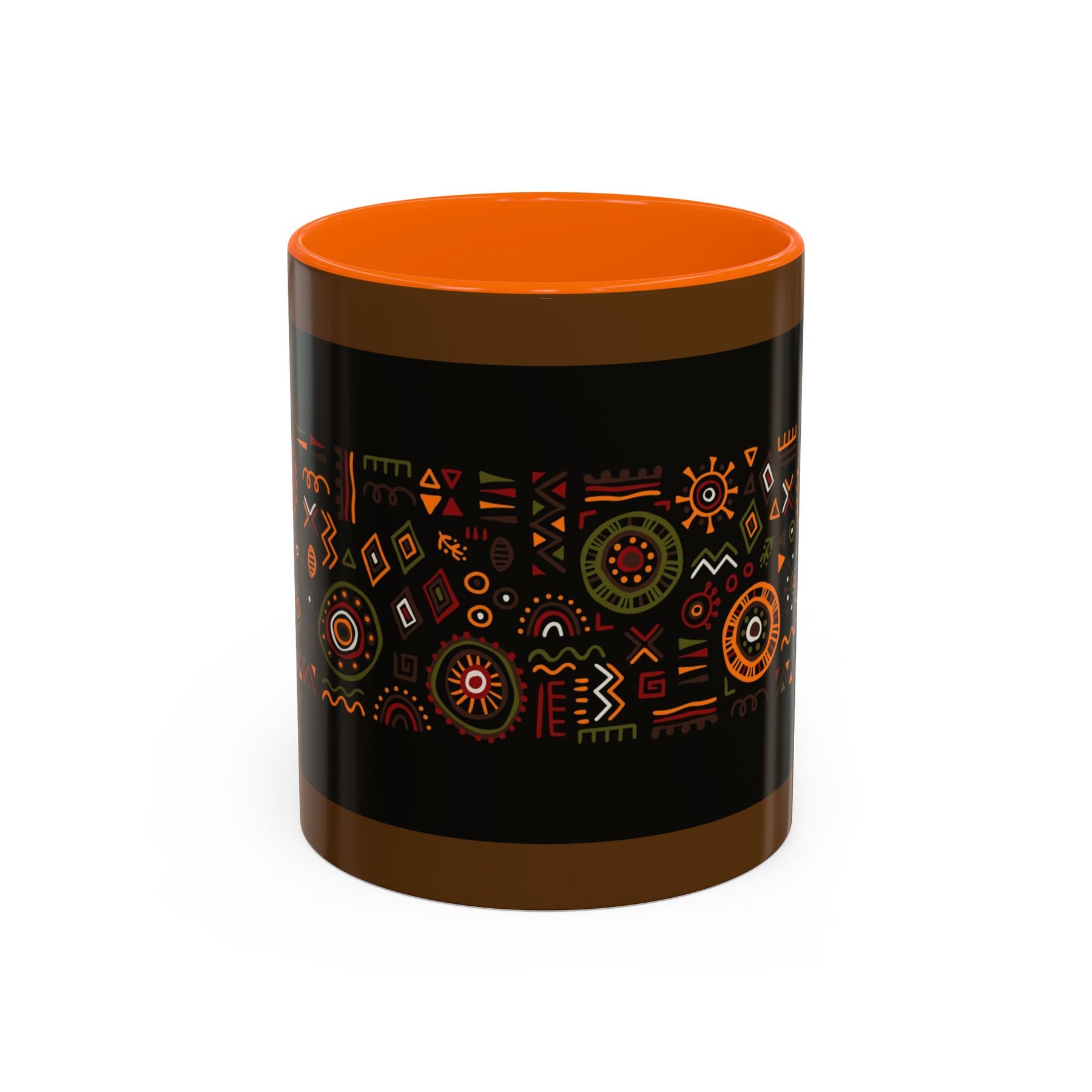 Tribal Ceramic Coffee Mug, Afrocentric Colorful Design, Custom 11oz & 15oz - Ira World Art LLC