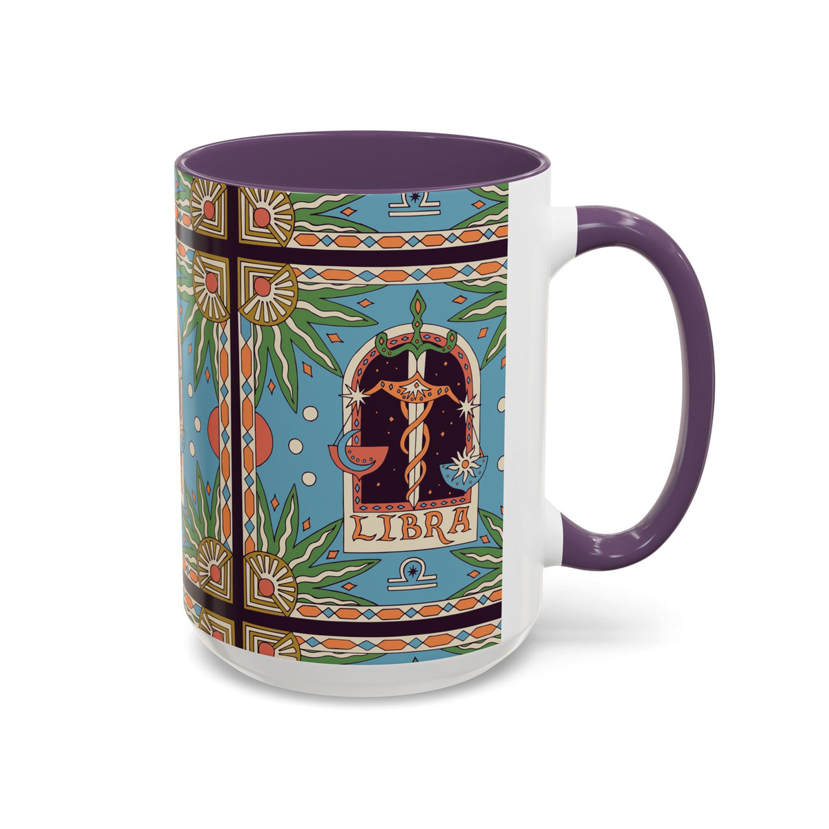 Custom Libra Coffee Mug, Colorful Ceramic 11oz & 15oz Zodiac Design - Ira World Art LLC