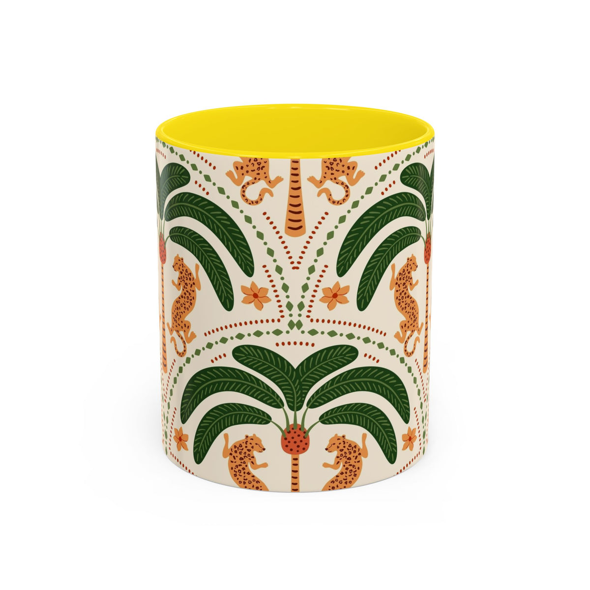 Tropical Ceramic Coffee Mug with Colorful Floral Design, 11oz & 15oz - Ira World Art LLC