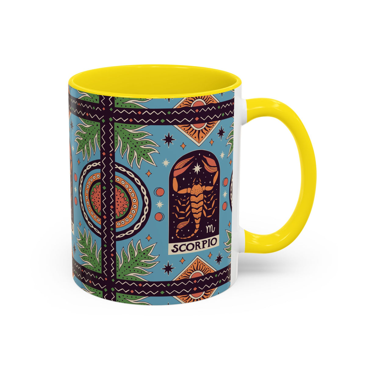Colorful Scorpio Zodiac Ceramic Mug, Custom 11oz & 15oz Coffee Cup Design - Ira World Art LLC