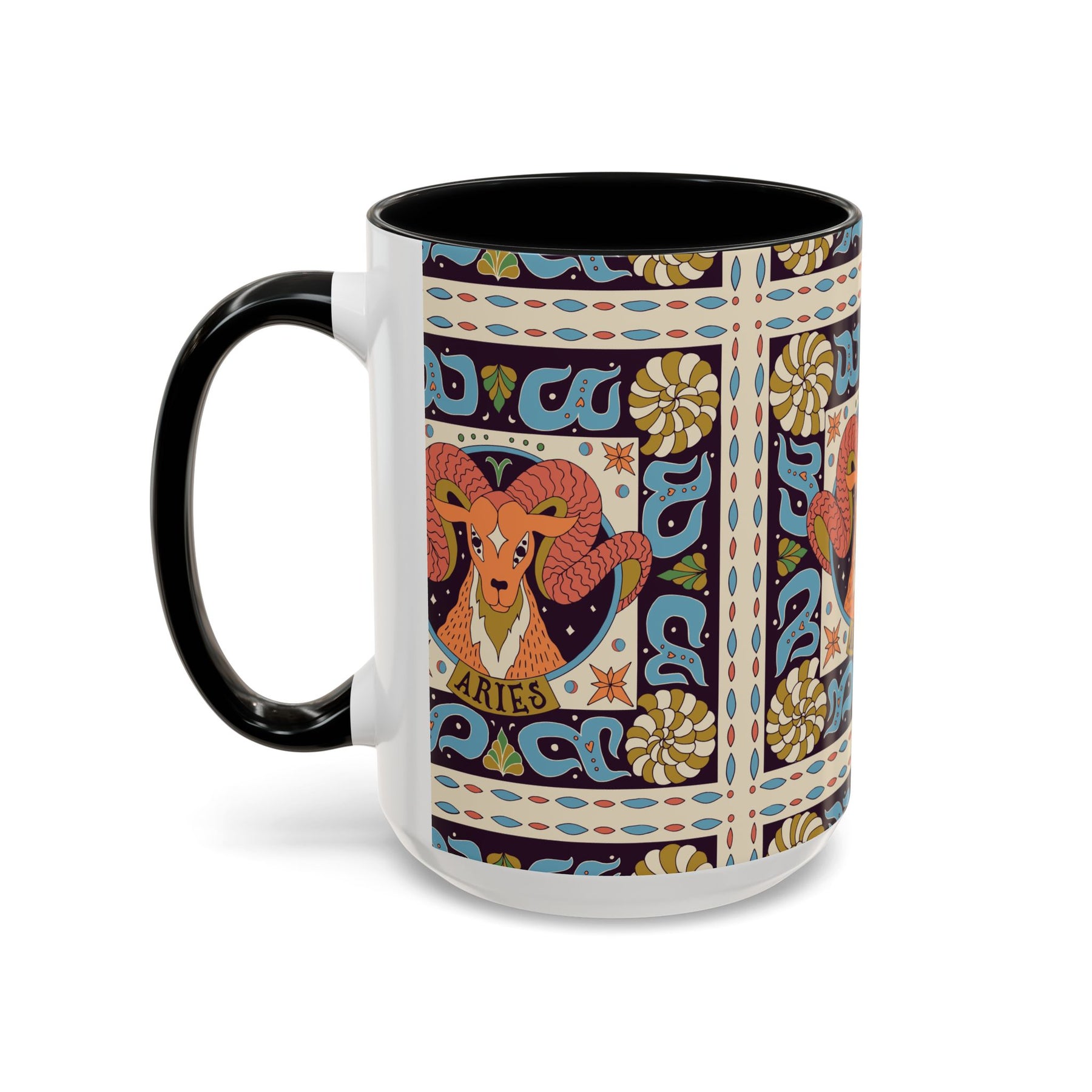 Colorful Capricorn Coffee Mug, Custom Ceramic 11oz & 15oz Zodiac Design - Ira World Art LLC