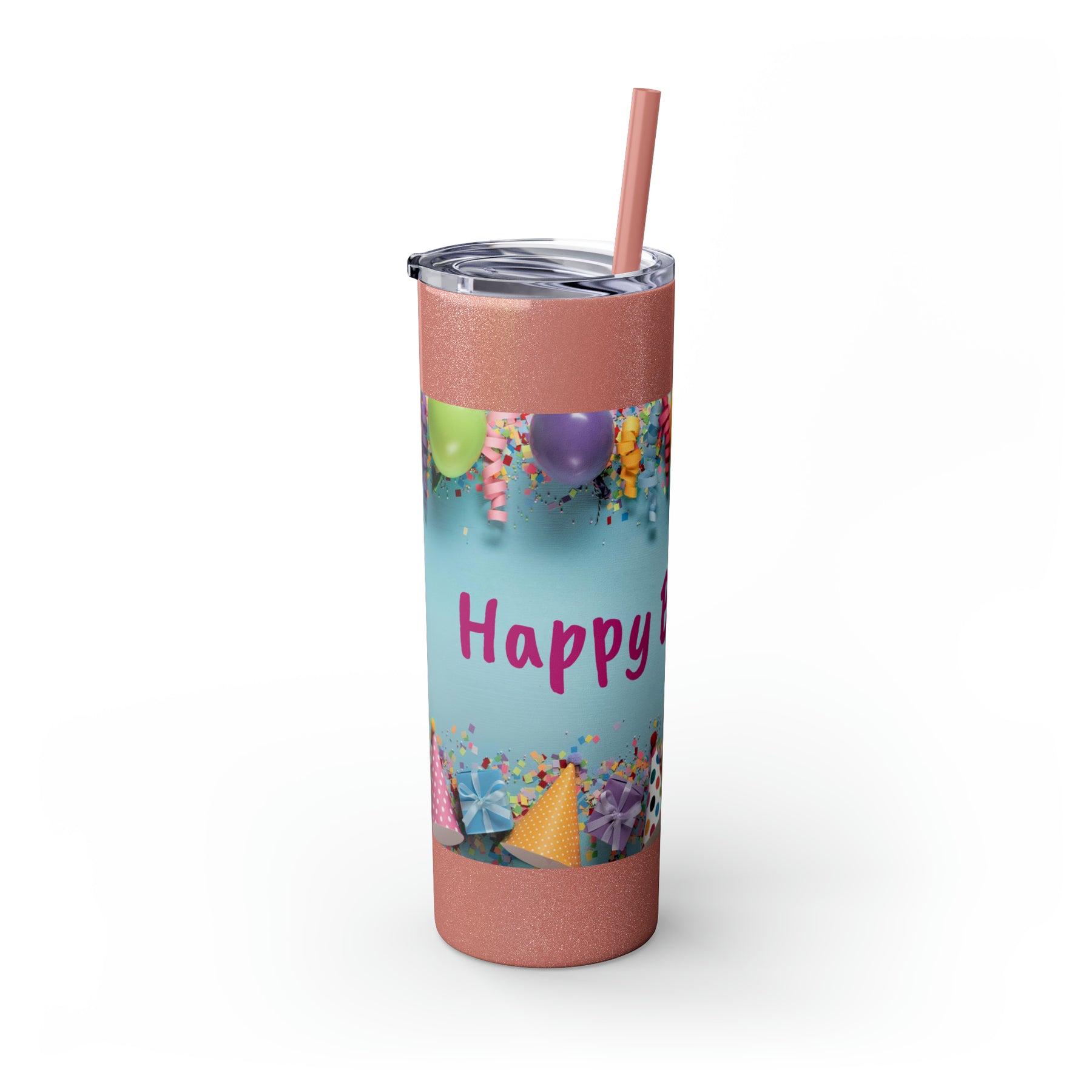 Birthday Skinny Tumbler with Straw – Celebrate in Sip-worthy Fashion!, 20oz - Ira World Art LLC
