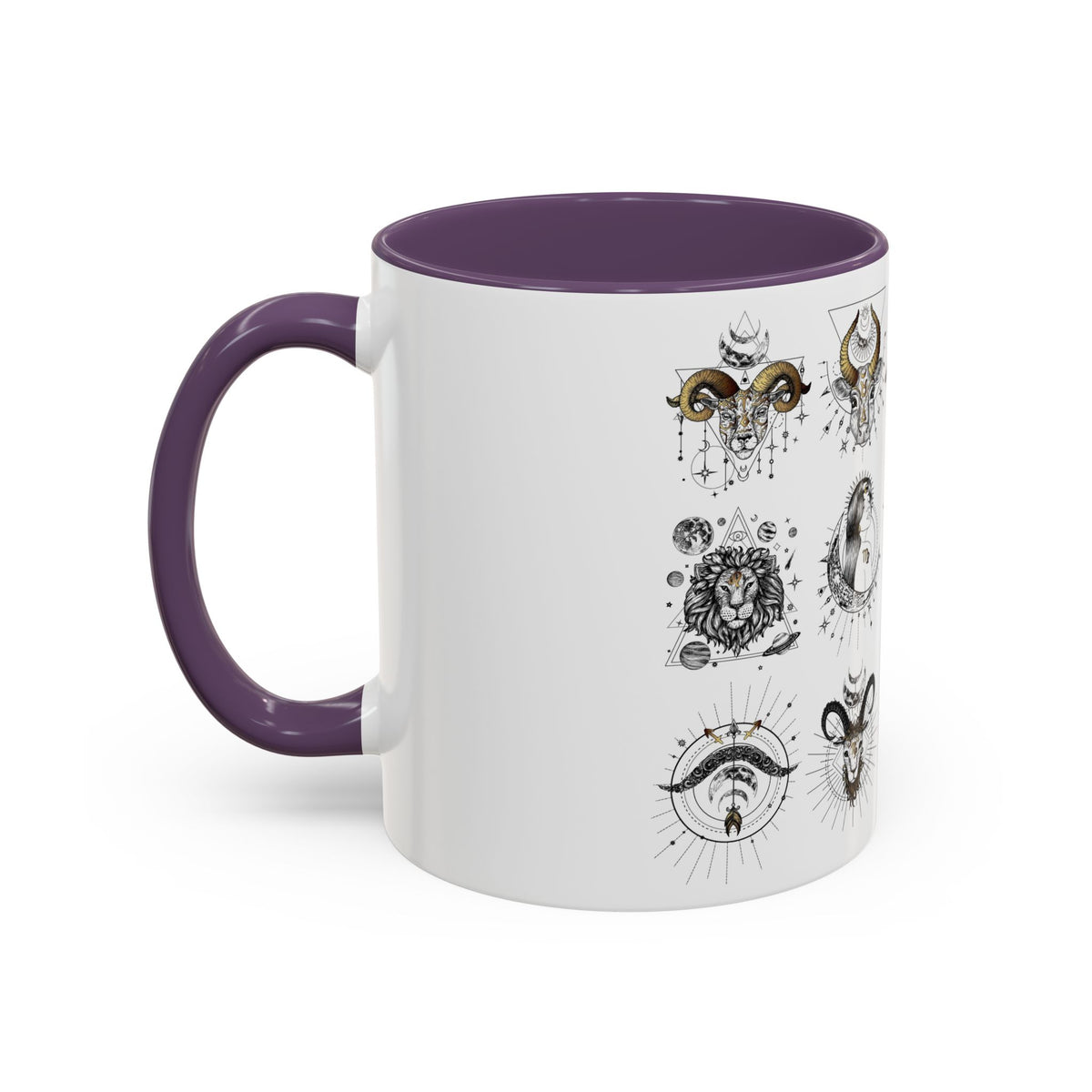 Zodiac Accent Ceramic Coffee Mug with Vibrant Horoscope Design 11oz & 15oz - Ira World Art LLC