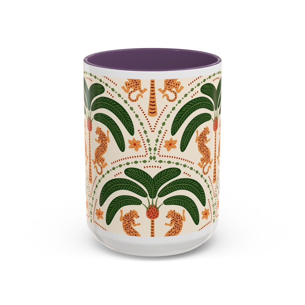 Tropical Ceramic Coffee Mug with Colorful Floral Design, 11oz & 15oz - Ira World Art LLC