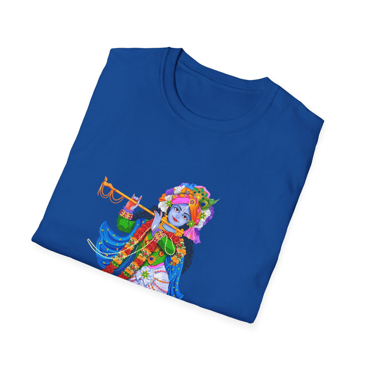 Krishana Tees - Spiritual Unisex Softstyle T-Shirt, Hindu God Tee, Religious Clothing, Meditation Shirt, Yoga Outfit - Ira World Art LLC