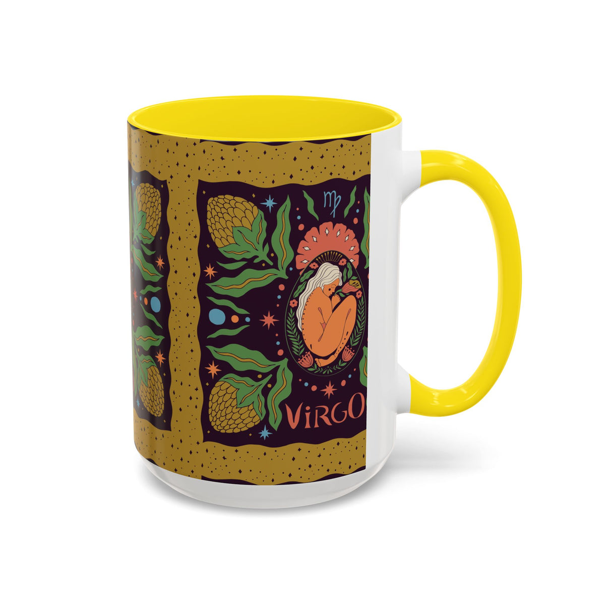 Virgo Zodiac Custom Coffee Mug, Colorful Ceramic 11oz and 15oz Design - Ira World Art LLC