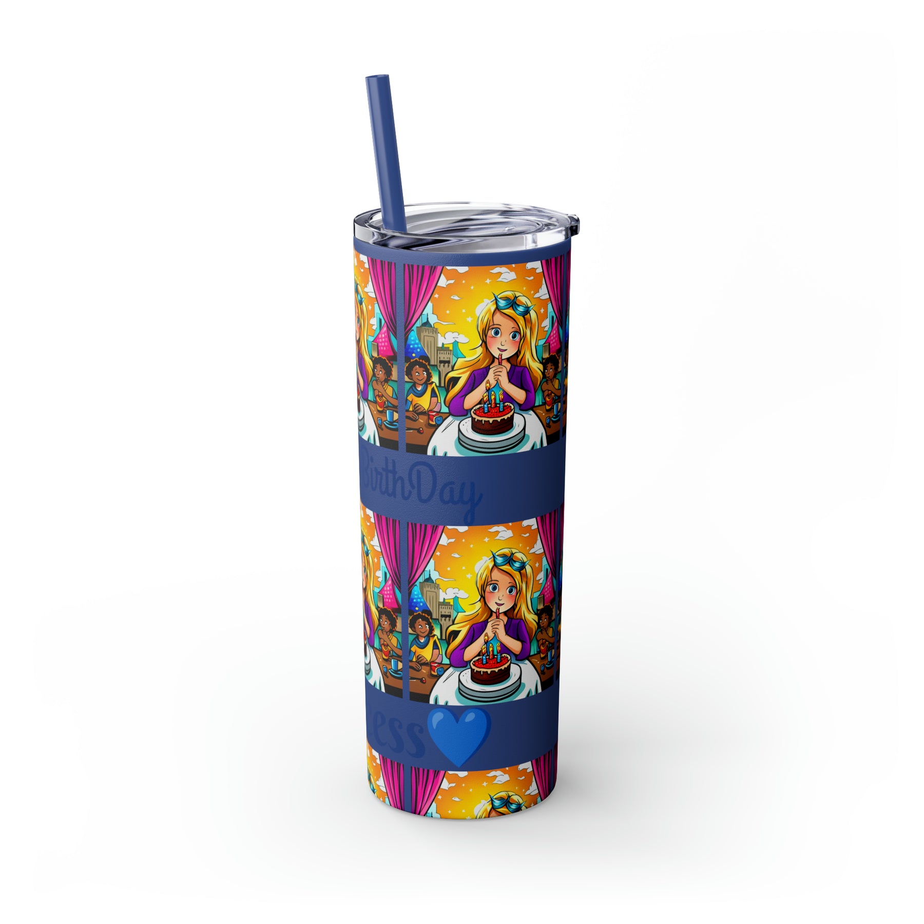 Stylish 20oz Birthday Skinny Tumbler with Straw – Celebrate in Sip-worthy Fashion!" - Ira World Art LLC