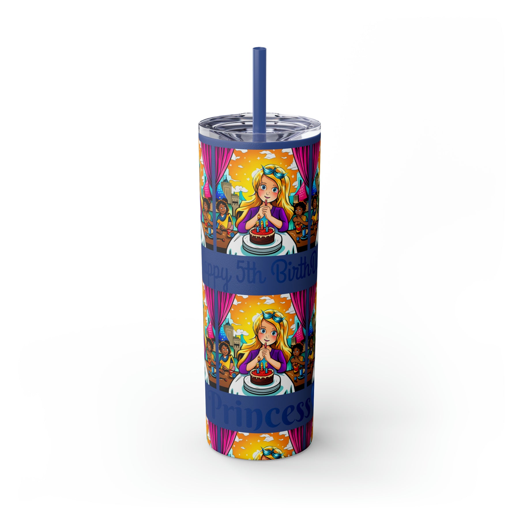 Stylish 20oz Birthday Skinny Tumbler with Straw – Celebrate in Sip-worthy Fashion!" - Ira World Art LLC