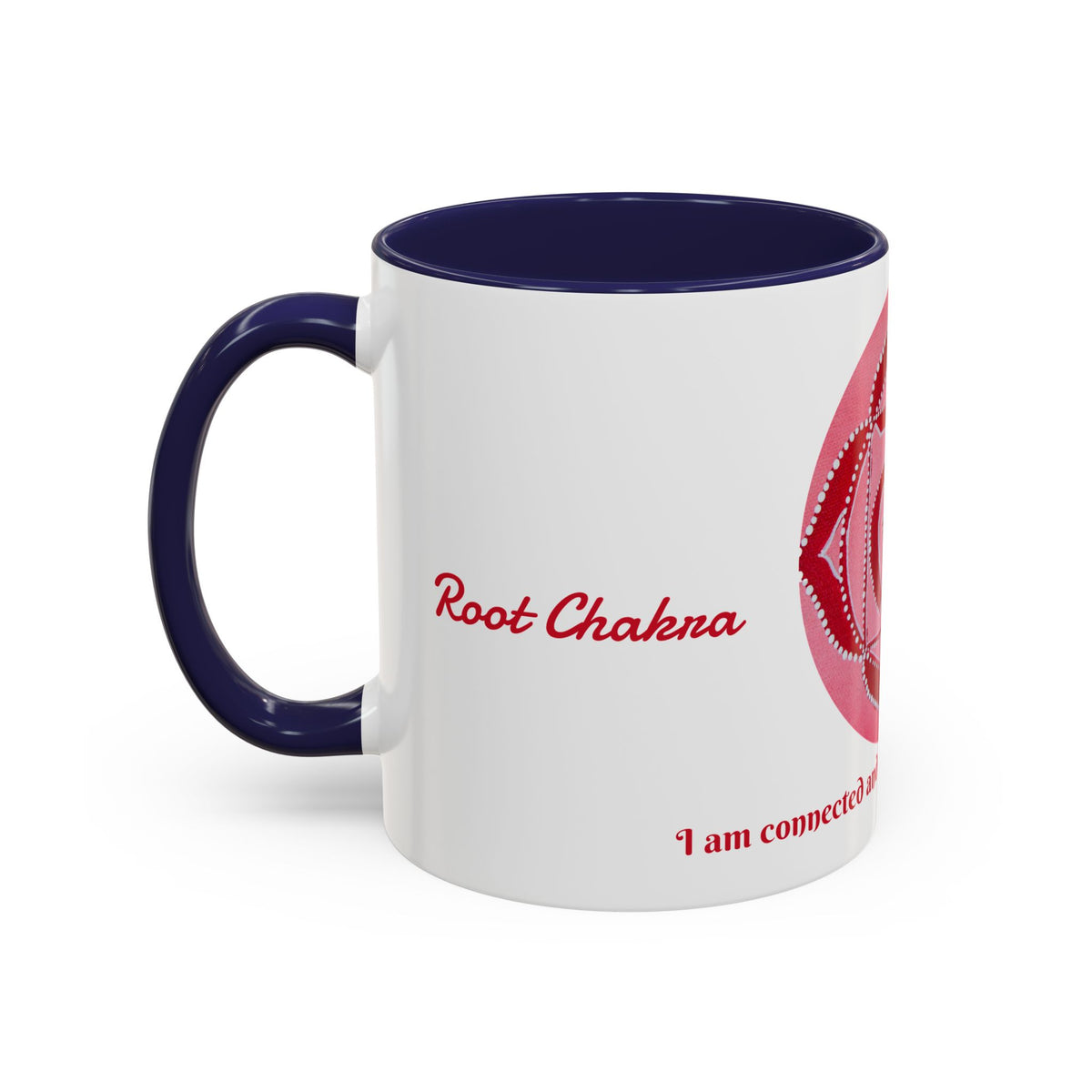 Root Chakra Mug for Meditation – 11oz Yoga Cup with Bold Design - Ira World Art LLC