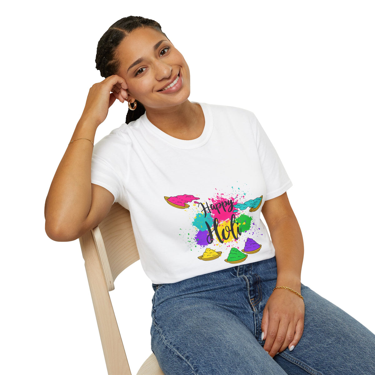 Holi Festival T‑Shirt – "Happy Holi" Color Powder Celebration Tee - Ira World Art LLC