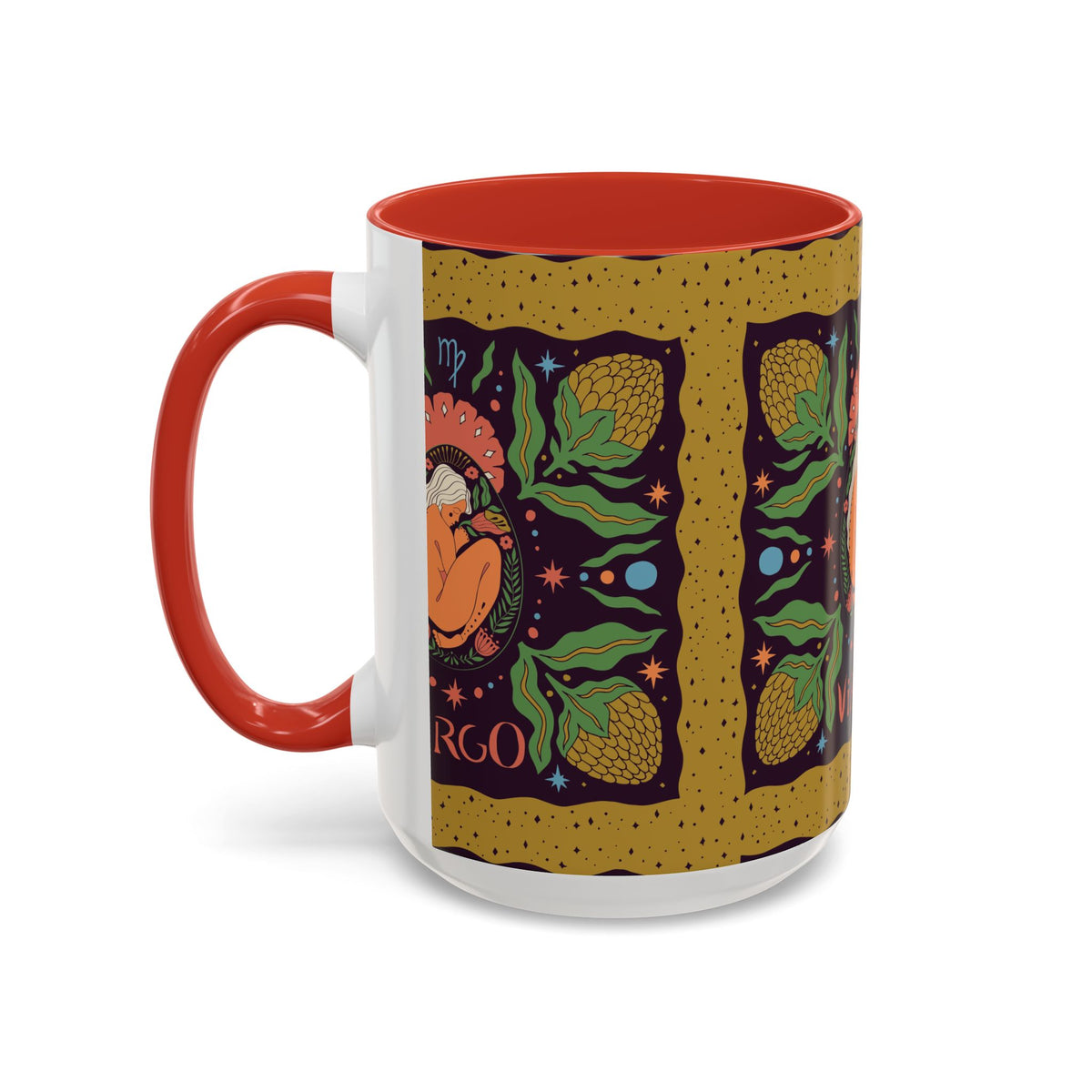 Virgo Zodiac Custom Coffee Mug, Colorful Ceramic 11oz and 15oz Design - Ira World Art LLC