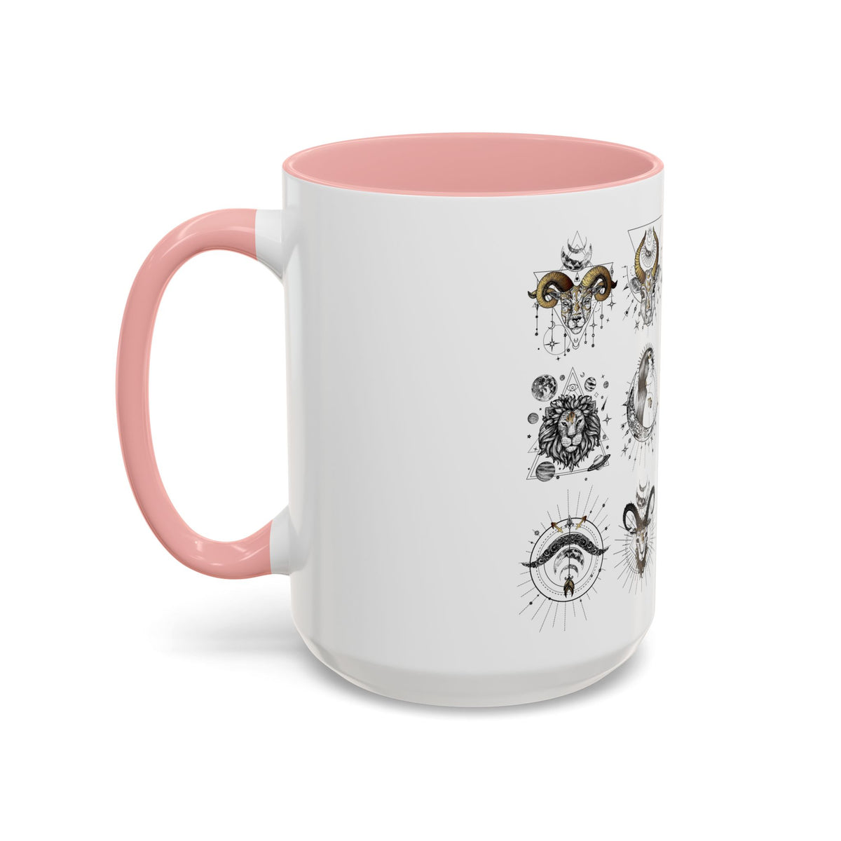 Zodiac Accent Ceramic Coffee Mug with Vibrant Horoscope Design 11oz & 15oz - Ira World Art LLC