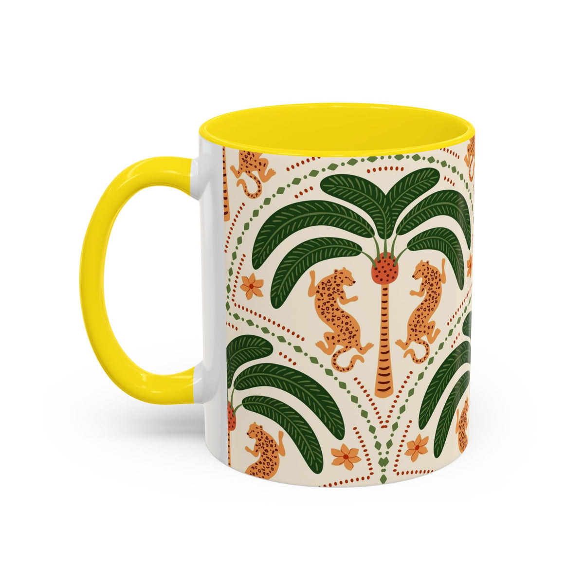 Tropical Ceramic Coffee Mug with Colorful Floral Design, 11oz & 15oz - Ira World Art LLC