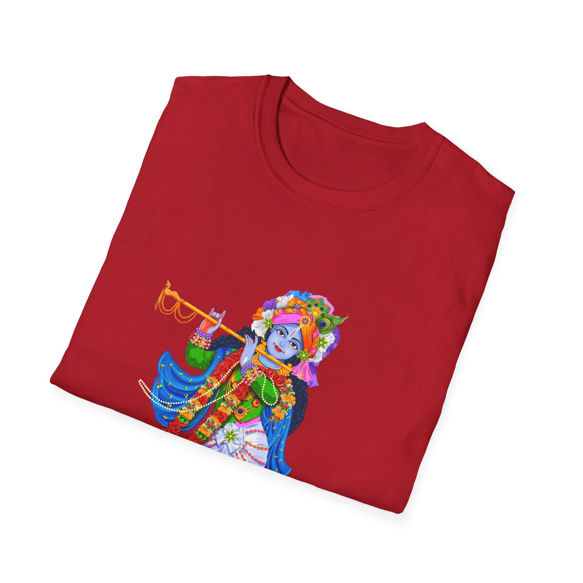 Krishana Tees - Spiritual Unisex Softstyle T-Shirt, Hindu God Tee, Religious Clothing, Meditation Shirt, Yoga Outfit - Ira World Art LLC