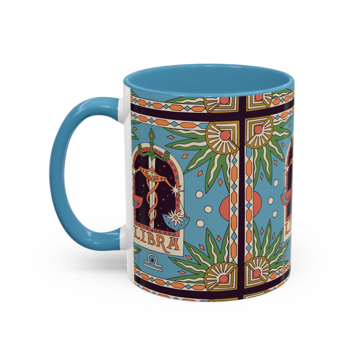 Custom Libra Coffee Mug, Colorful Ceramic 11oz & 15oz Zodiac Design - Ira World Art LLC