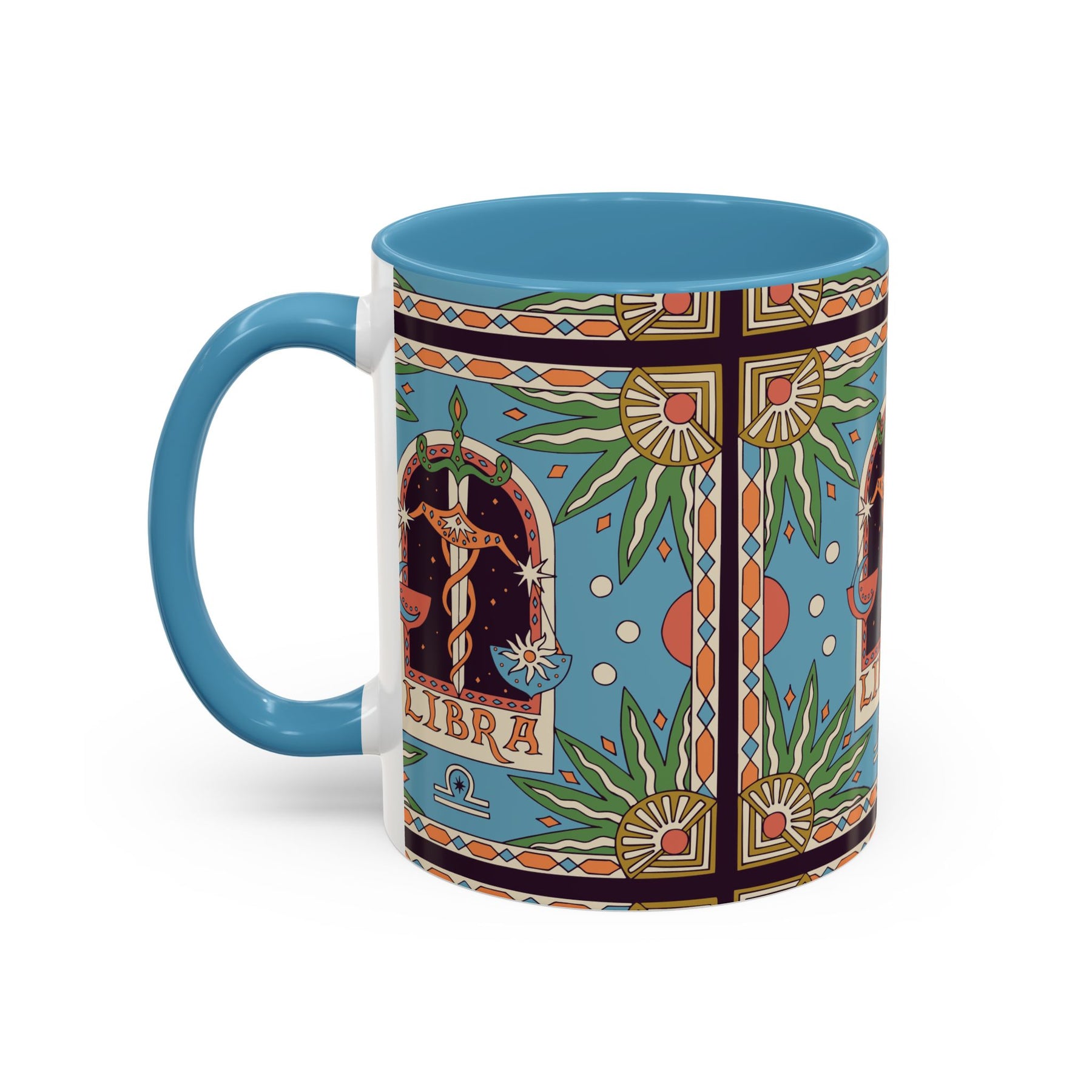 Custom Libra Coffee Mug, Colorful Ceramic 11oz & 15oz Zodiac Design - Ira World Art LLC