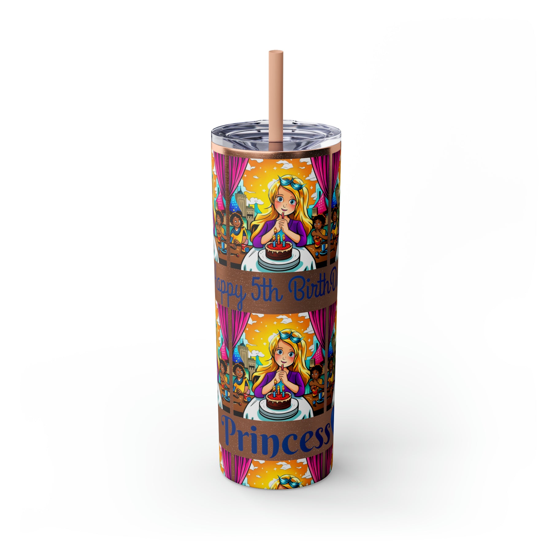Stylish 20oz Birthday Skinny Tumbler with Straw – Celebrate in Sip-worthy Fashion!" - Ira World Art LLC