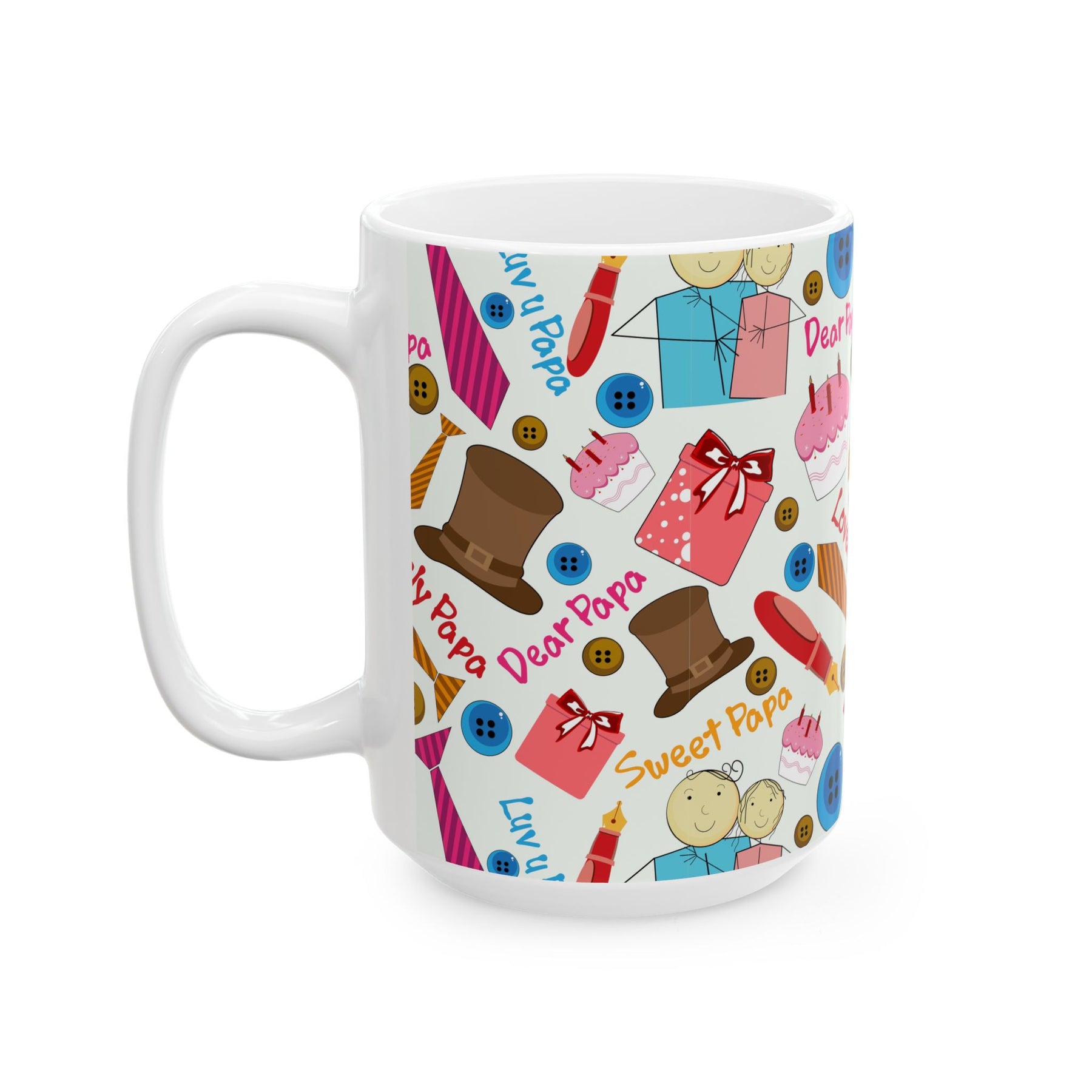 Dad Cup Ceramic Coffee Mug, Unique Gift for Father’s Day, 15oz Decor - Ira World Art LLC