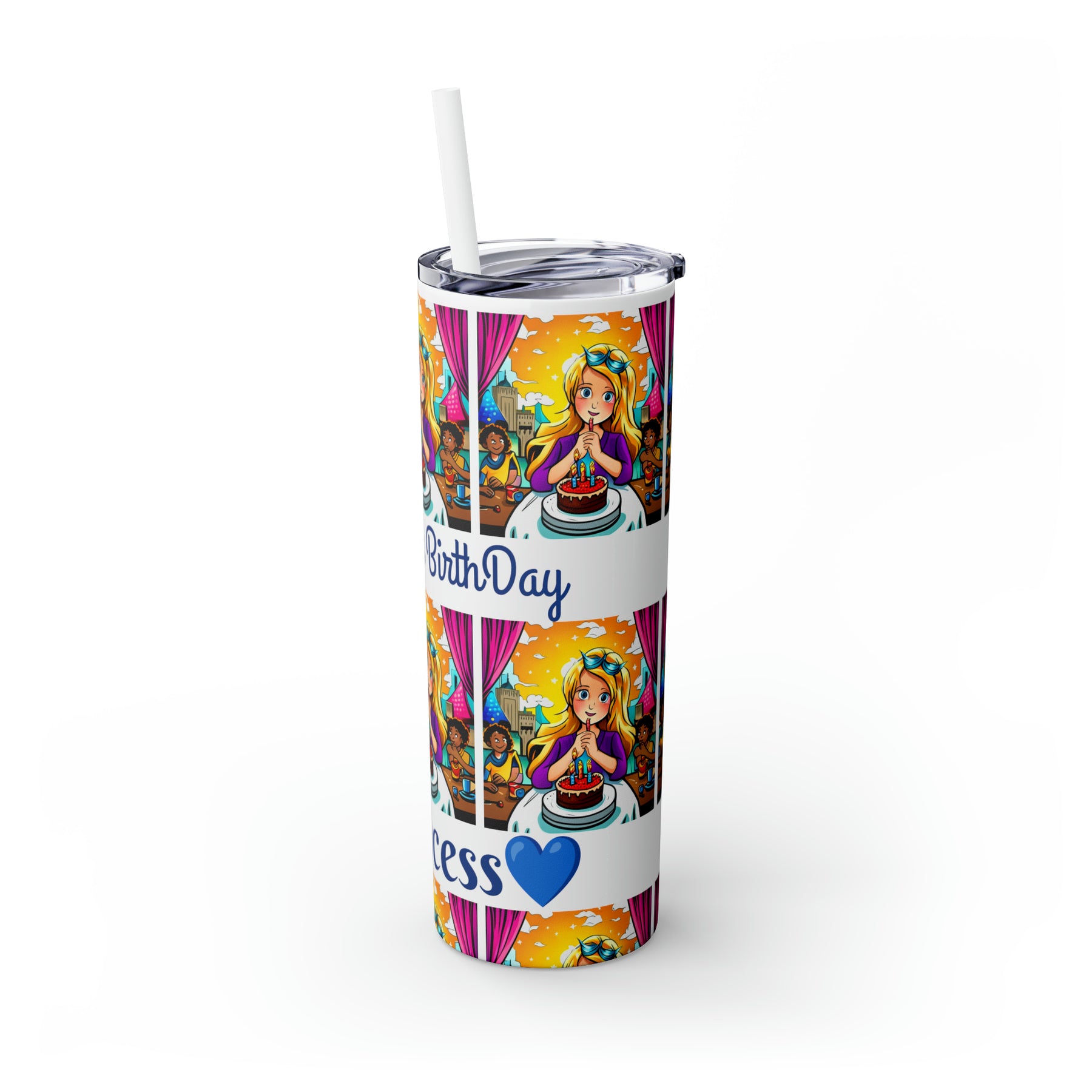 Stylish 20oz Birthday Skinny Tumbler with Straw – Celebrate in Sip-worthy Fashion!" - Ira World Art LLC