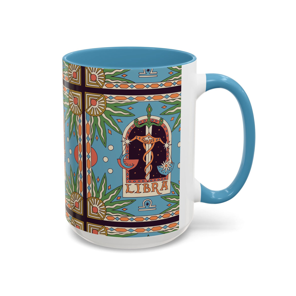Custom Libra Coffee Mug, Colorful Ceramic 11oz & 15oz Zodiac Design - Ira World Art LLC