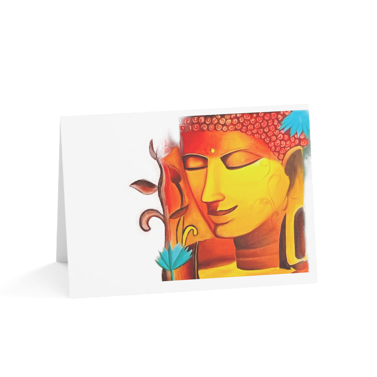 Inner Peace Greetings: Gautam Buddha Greeting Card – Share Tranquility and Enlightenments" (1, 10, 30, and 50pcs) - Ira World Art LLC