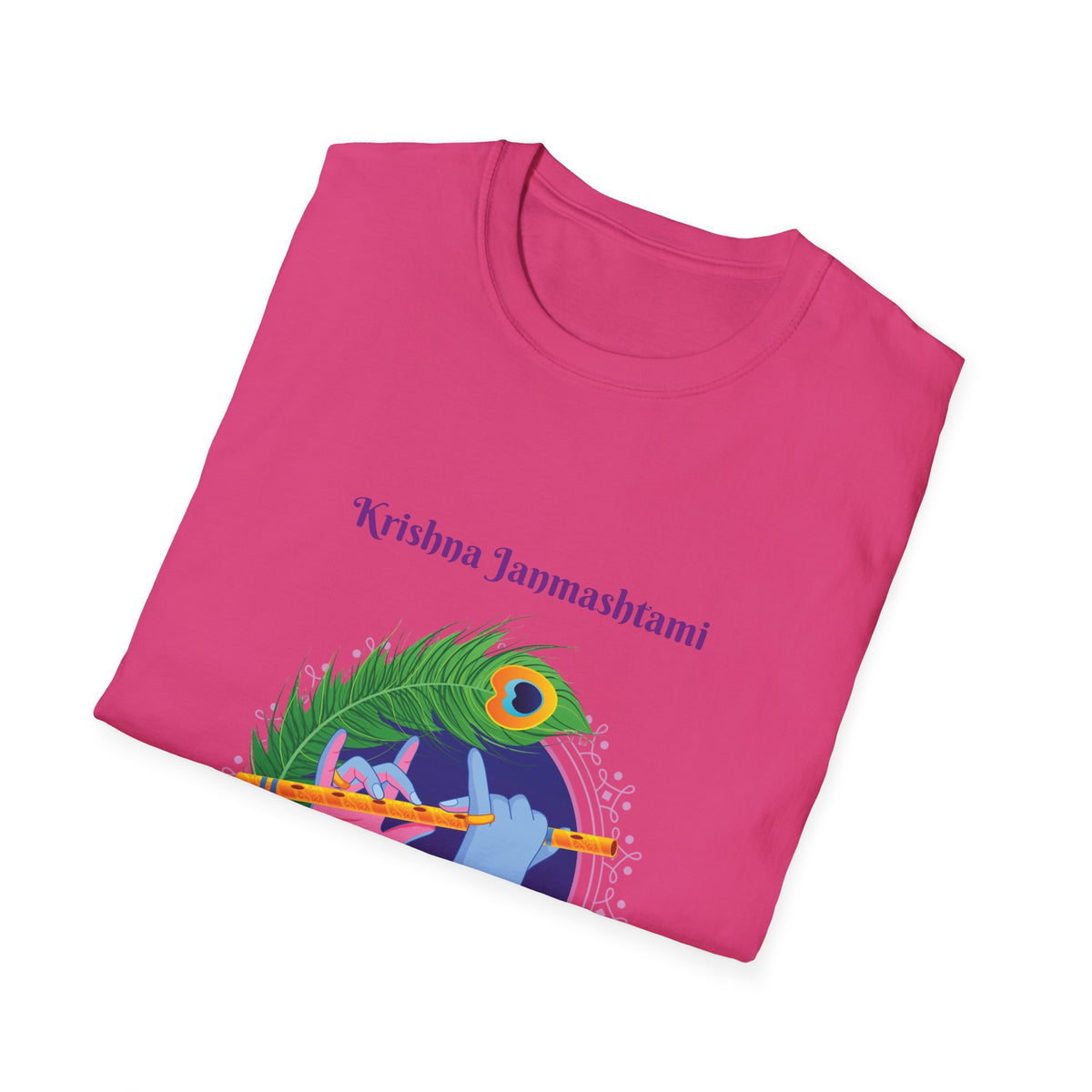 Krishna Janmashtami Unisex Softstyle T-Shirt, Festival Shirt, Spiritual Apparel, Gifts for Friends, Cultural Celebrations, Hindu Festivities - Ira World Art LLC