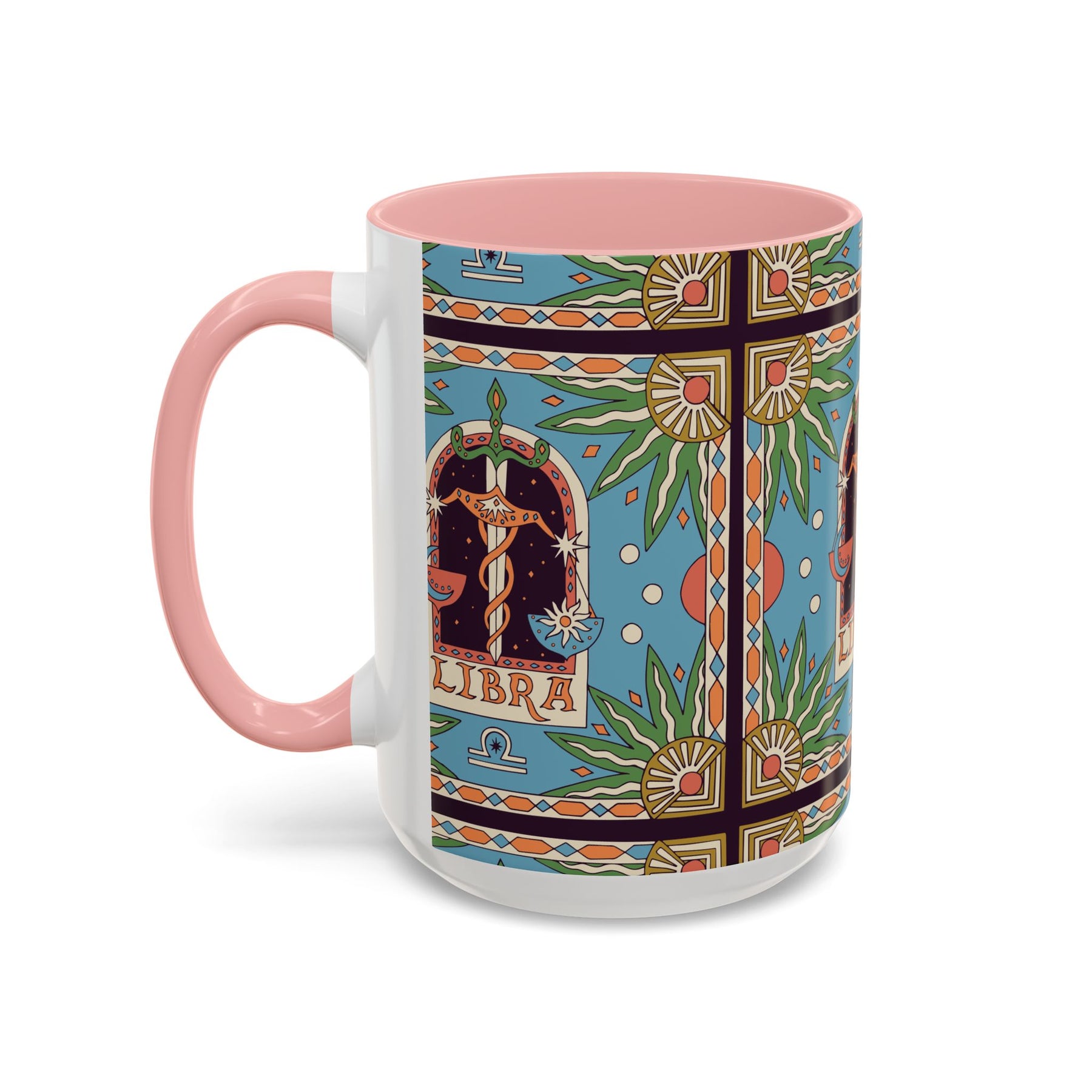 Custom Libra Coffee Mug, Colorful Ceramic 11oz & 15oz Zodiac Design - Ira World Art LLC