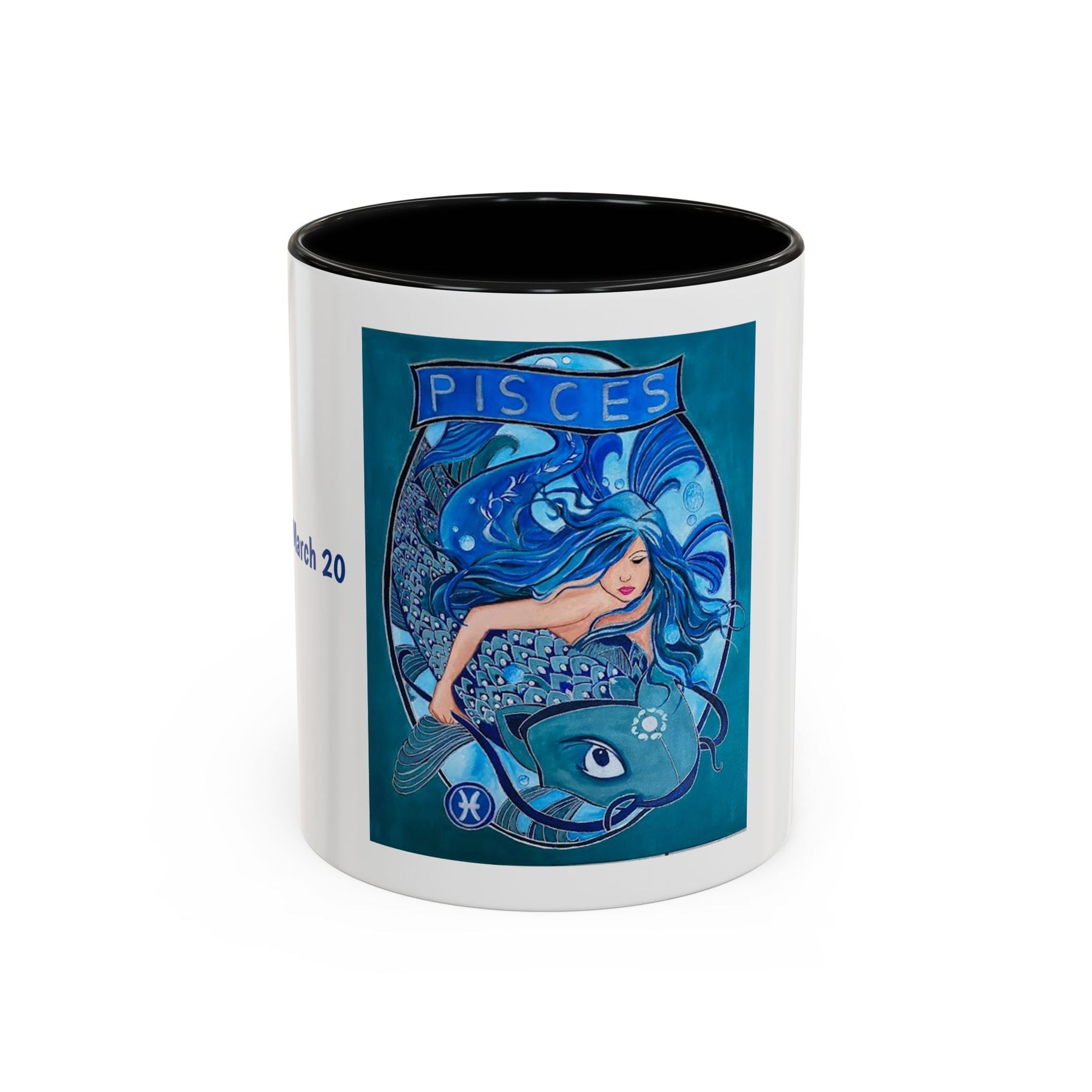 Pisces Zodiac Mug, Colorful Ceramic Fish Mug Design, Cute 11oz Cup - Ira World Art LLC