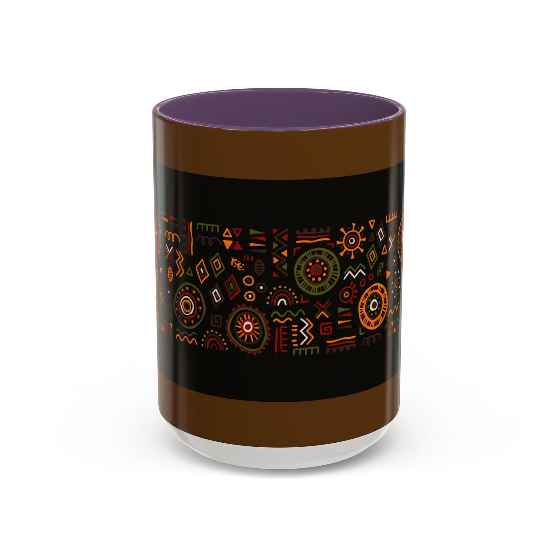 Tribal Ceramic Coffee Mug, Afrocentric Colorful Design, Custom 11oz & 15oz - Ira World Art LLC