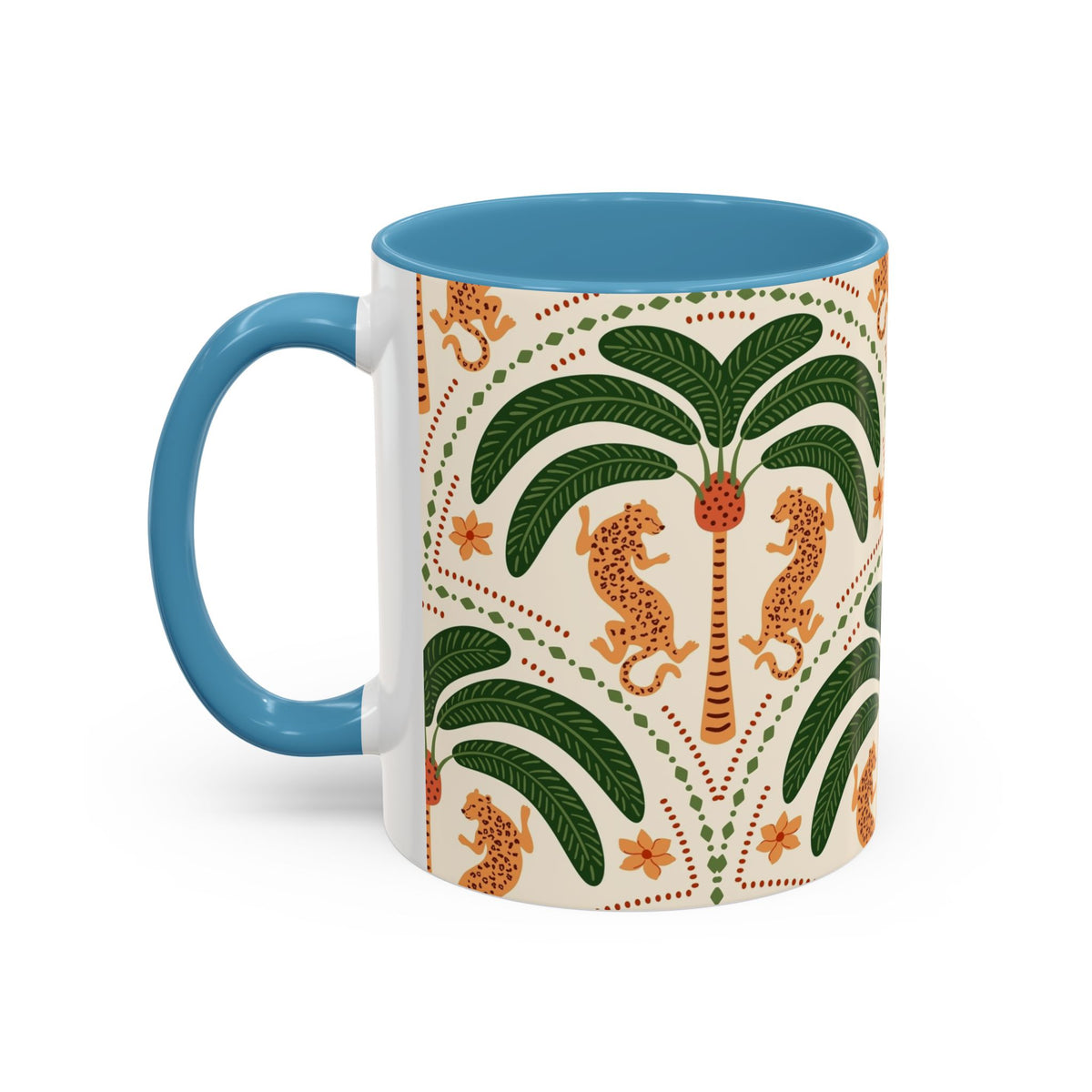 Tropical Ceramic Coffee Mug with Colorful Floral Design, 11oz & 15oz - Ira World Art LLC