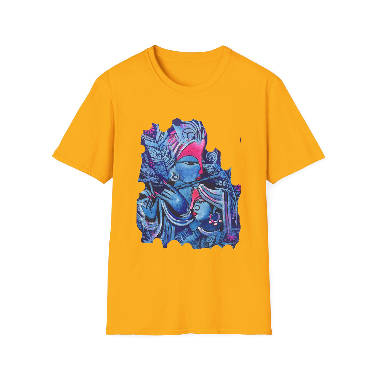 Radha Krishna Painting Print Unisex T-Shirt, Hindu Deity Tee, Spiritual Clothing, Religious Art Shirt, Festival Wear - Ira World Art LLC