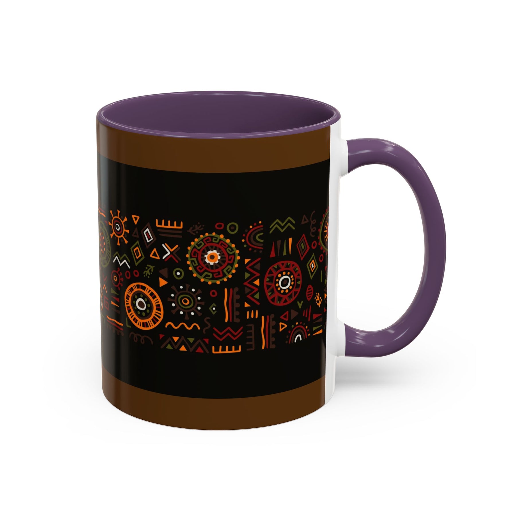 Tribal Ceramic Coffee Mug, Afrocentric Colorful Design, Custom 11oz & 15oz - Ira World Art LLC
