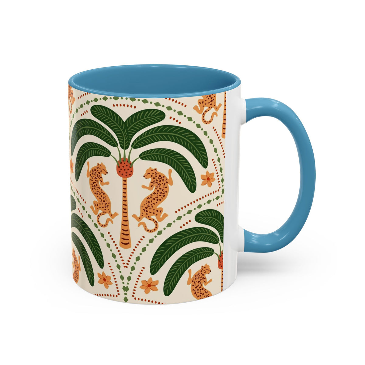 Tropical Ceramic Coffee Mug with Colorful Floral Design, 11oz & 15oz - Ira World Art LLC
