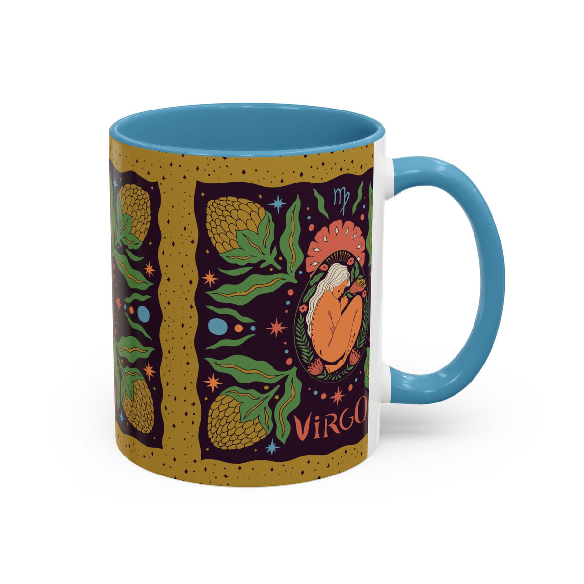 Virgo Zodiac Custom Coffee Mug, Colorful Ceramic 11oz and 15oz Design - Ira World Art LLC