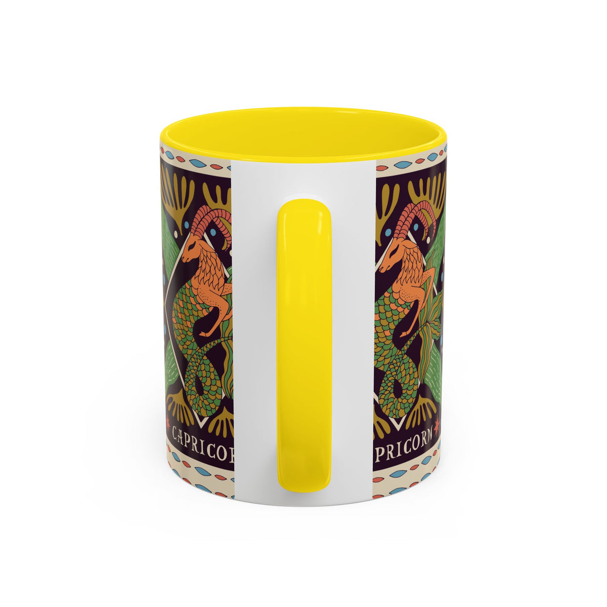 Colorful Capricorn Mug, Custom Ceramic Coffee Cup 11oz & 15oz Zodiac Design - Ira World Art LLC