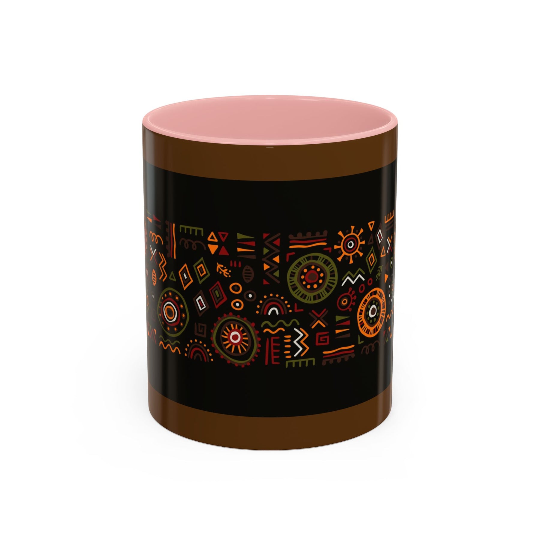 Tribal Ceramic Coffee Mug, Afrocentric Colorful Design, Custom 11oz & 15oz - Ira World Art LLC