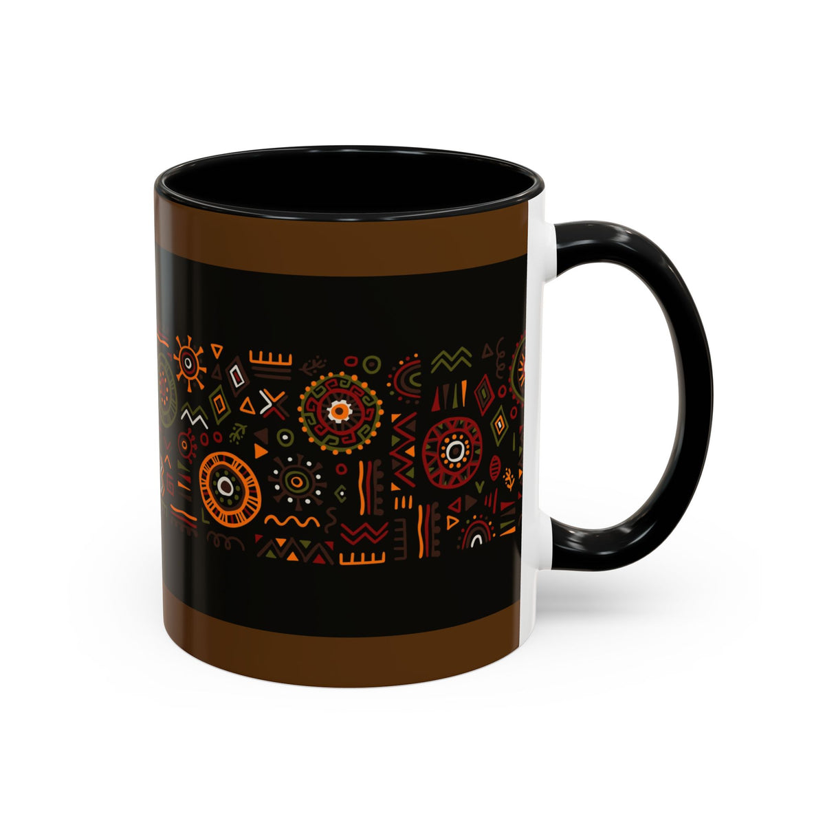 Tribal Ceramic Coffee Mug, Afrocentric Colorful Design, Custom 11oz & 15oz - Ira World Art LLC